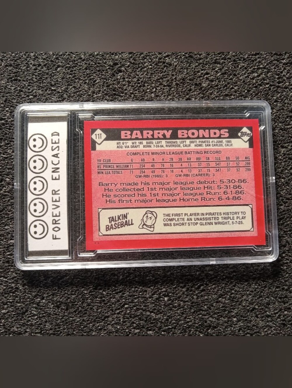 Barry Bonds Pittsburgh Pirates Baseball Rookie Card - Picture 2 of 2